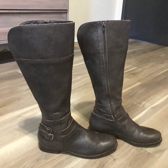 Blakely Ladies Dark Brown Tall Leather Riding Boots Size 8 - Picture 4 of 7